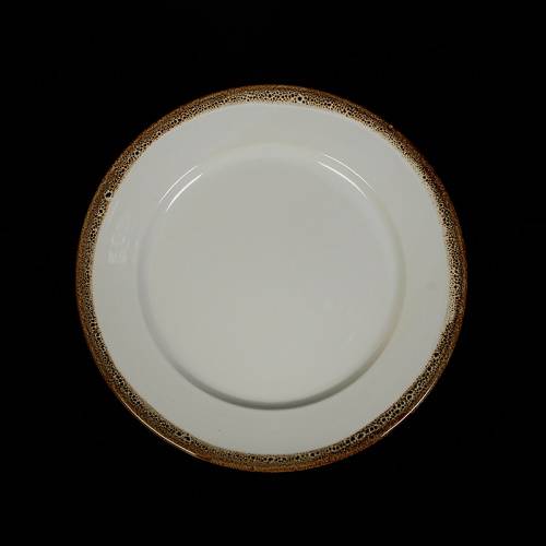 Тарелка мелкая 250мм фарфор Provence белый с коричневой каймой HM30165-10 фк3011