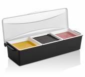 Барная станция (контейнер) 3 ячейки по 0,85 л. черный, пластик. GP 77072