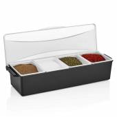 Барная станция (контейнер) 4 ячейки по 0,6 л. черный, пластик. GP 77069