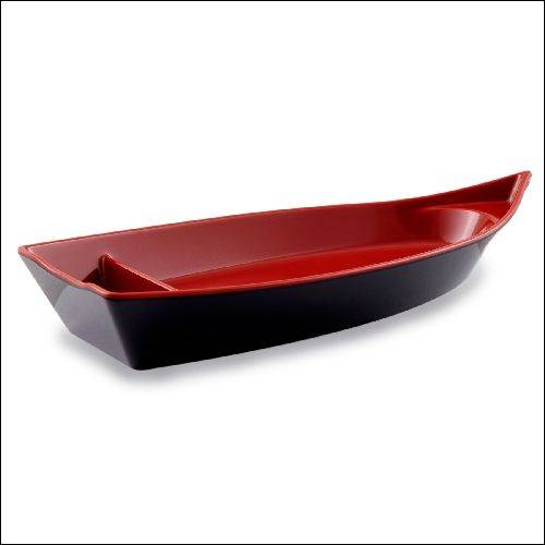 Блюдо лодка 395х177х62мм черно-красное Ever Unison JB15A/BR 32537