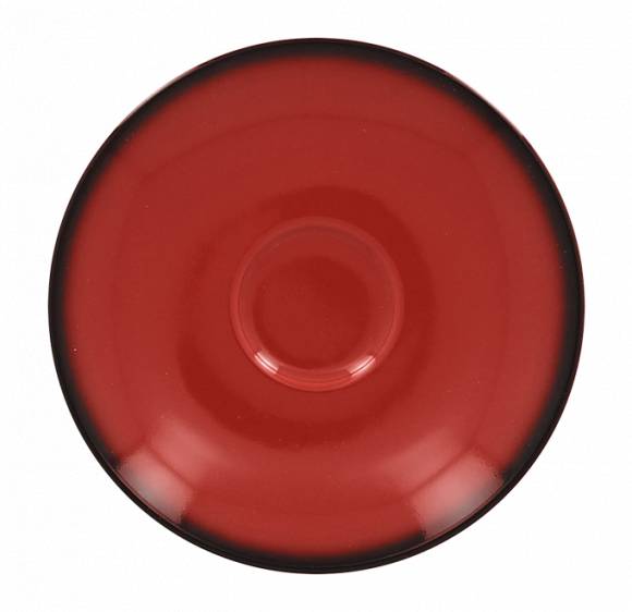 Блюдце 150мм для чашки кофейной RAK Porcelain Lea фарфор красный с каймой LECLSA15RD /12/