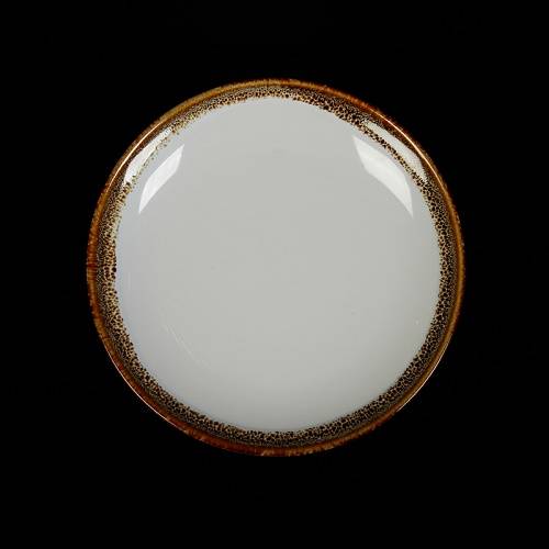 Тарелка плоская 180мм фарфор Provence белый с коричневой каймой HM30074-7 фк3017