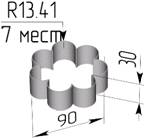 Форма кондитерская "Семицветик" d=90мм h=20мм нерж. Форма кондитерская "Семицветик" d=90мм h=20мм нерж.