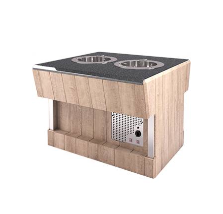 Диспенсер для тарелок Refettorio (шведский стол островной) RD42S каменная столешница без полки Диспенсер для тарелок Refettorio (шведский стол островной) RD42S каменная столешница без полки