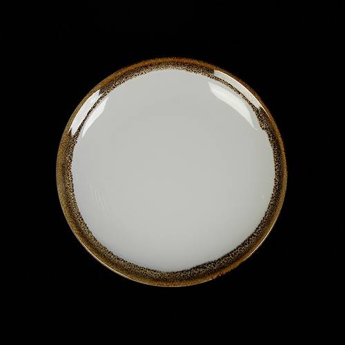 Тарелка плоская 220мм фарфор Provence белый с коричневой каймой HM30074-8 фк3018