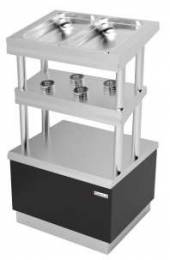 Прилавок для приборов Stone Island Gastrolux ДП-077/GNC/SI 2хGN1/2-100 и 4 перф.стакана Прилавок для приборов Stone Island Gastrolux ДП-077/GNC/SI 2хGN1/2-100 и 4 перф.стакана