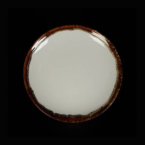 Тарелка плоская 230мм фарфор Provence белый с коричневой каймой HM30074-9 фк3019