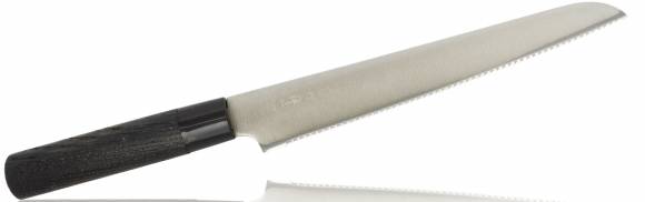 Нож для хлеба Tojiro ZEN Black 240мм сталь VG-10 3 слоя, рукоять дерево FD-1559