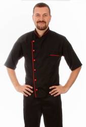 Куртка шеф-повара (диагональ) р-р 46 черная рукав короткий 00003 со186 Куртка шеф-повара (диагональ) р-р 46 черная рукав короткий 00003 со186