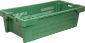 Ящик 800*400*225 мм. для рыбы конусный перфорир, зеленый 72321 Ящик 800*400*225 мм. для рыбы конусный перфорир, зеленый 72321