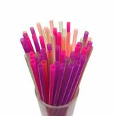Трубочка для коктейля 0,5х21см флюоресц. прямая 250шт/уп 