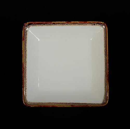 Тарелка квадратная 205х205мм фарфор Provence белый с коричневой каймой HM30166-8 фк3001