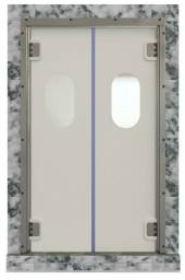 Маятниковая дверь двухстворчатая пластиковая с фиксацией полотна 90МДД(Пст-Fix90)-1800.2500-15 Маятниковая дверь двухстворчатая пластиковая с фиксацией полотна 90МДД(Пст-Fix90)-1800.2500-15