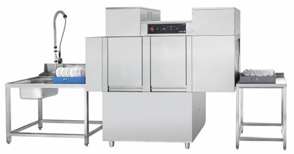 Посудомоечная машина туннельного типа Абат МПТ-2000 (теплообменник) слева-направо