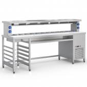 Стол фасовочный пристенный с охл. ванной и зоной для нарезки RoboLabs СФ-240Н Стол фасовочный пристенный с охл. ванной и зоной для нарезки RoboLabs СФ-240Н