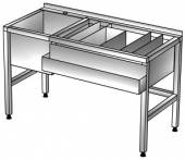 Барная станция 1400*600(700)*850, с бортом, рельсой, ванной моечной гл. 300, нерж. Барная станция 1400*600(700)*850, с бортом, рельсой, ванной моечной гл. 300, нерж.