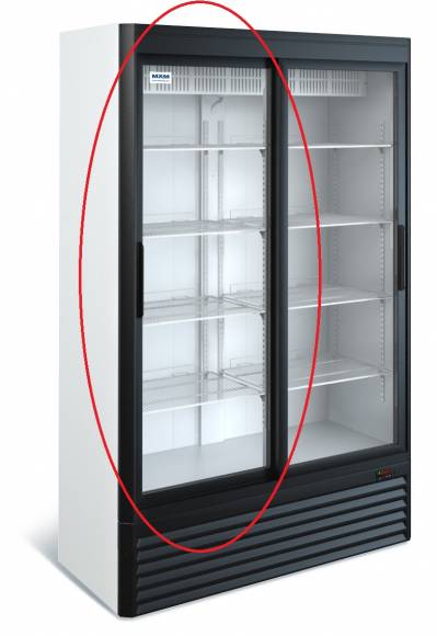 Дверь раздвижная левая для шкафа-купе холодильного МХМ ШХ-0,8 в обрешетке 6.240.023