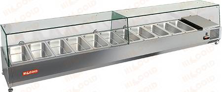 Витрина холодильная настольная Hicold VRTG 2360 для стола PZ4 вместимость 10хGN1/3+GN1/2