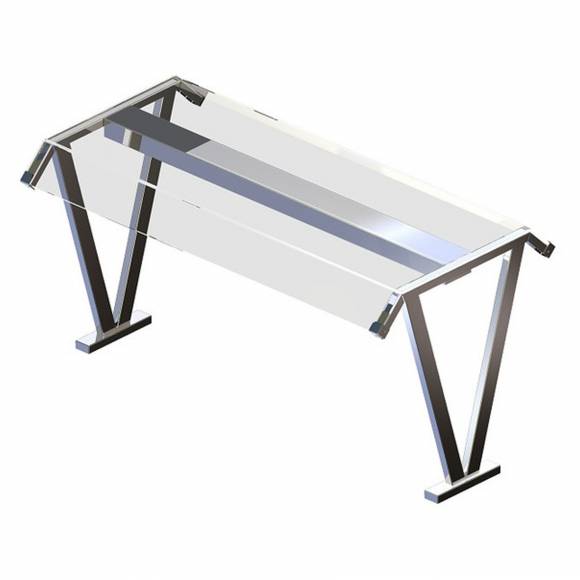 Полка настольная Gastrolux ПН-104/V/П/3  стеклянная, с козырьками