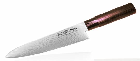 Нож ШефTojiro Shippu 210мм сталь VG-10 63 слоя, рукоять дерево #9000 FD-594
