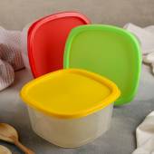 Набор контейнеров квадратных 3шт. 0,9л BioFresh микс Bis пласт Набор контейнеров квадратных 3шт. 0,9л BioFresh микс Bis пласт