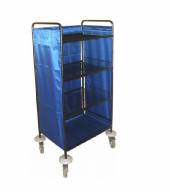 Тележка-стеллаж для белья ТБ121 ОЛДАК 4 сетчаые полки, боковые и нижняя синтетические шторки