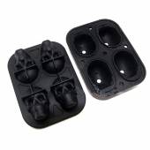 Форма для льда силикон 4 ячейки, Череп P.L.- Barbossa ICMD0019-BLA