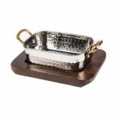 Сковородка Hammered на деревянной подставке 14,5*9,5 см, нержавейка, P.L. Proff Cuisine Сковородка Hammered на деревянной подставке 14,5*9,5 см, нержавейка, P.L. Proff Cuisine