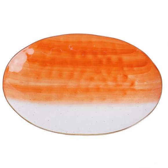 Блюдо овальное 30,5*21,5 см, фарфор,оранжевый цвет "The Sun" P.L. 170623 /4/