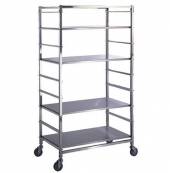 Тележка-стеллаж для белья ТБ13 ОЛДАК 9 уровней, 3 сплошные полки