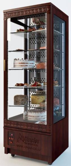 Шкаф холодильный кондитерский GLASER "СТЕЛЛА" (16 цветовых решений), с 3-х сторон остекление