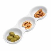 Менажница 3 отдел. «Пати» фарфор L=23/5см B=7см белый Tognana PYOAF99  03021061 Менажница 3 отдел. «Пати» фарфор L=23/5см B=7см белый Tognana PYOAF99  03021061