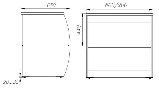 Прилавок нейтральный KC70 N 0,6-7 (Прилавок П-0,6 Carboma Cube) Прилавок нейтральный KC70 N 0,6-7 (Прилавок П-0,6 Carboma Cube)