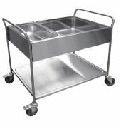 Тележка для сбора посуды Абат ТС-100 (1000х500мм) 1 полка, 2 г/емк. , вся нерж.						