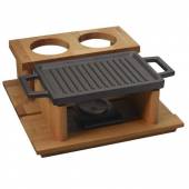 Сковорода-гриль 220х150мм чугун две ручки подставка с подогревом LAVA ECO   LV HP 2215 T13 K44 Сковорода-гриль 220х150мм чугун две ручки подставка с подогревом LAVA ECO   LV HP 2215 T13 K44