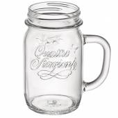 Банка-кружка 415мл с ручкой Quattro Stagoni Bormioli Rocco стекло 3.57768 б/крышки Банка-кружка 415мл с ручкой Quattro Stagoni Bormioli Rocco стекло 3.57768 б/крышки