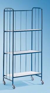 Тележка-стеллаж для прачечной ТП21.3 ОЛДАК 3 полки МДФ, 3 высоких борта Тележка-стеллаж для прачечной ТП21.3 ОЛДАК 3 полки МДФ, 3 высоких борта