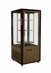 Витрина верт. холодильная кондитерская Carboma R120Cвр динамика (корично-золотой)