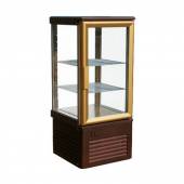 Витрина верт. холодильная кондитерская Carboma R120C динамика (корично-золотой)