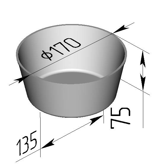 Форма для хлеба Спика 1 ДМз (круглая) (170 х 130 х 75 мм)