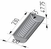 Форма для хлеба Спика 4 Л Волнистая 4 секции (230 х 100 х 48 мм) одиночная с ручками  4 секции