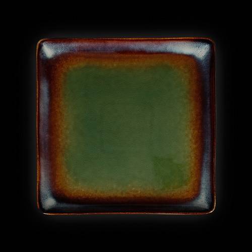Тарелка квадратная 270х270мм Corone Verde синий+зеленый HL497030 фк0714