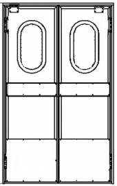Маятниковая дверь двухстворчатая МДД(ОН)-1312.2200-40-(RAL шагрень)