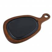 Блюдо для подачи 245*205 мм с ручкой на дерев. подставке Notte Neat Bonna Блюдо для подачи 245*205 мм с ручкой на дерев. подставке Notte Neat Bonna