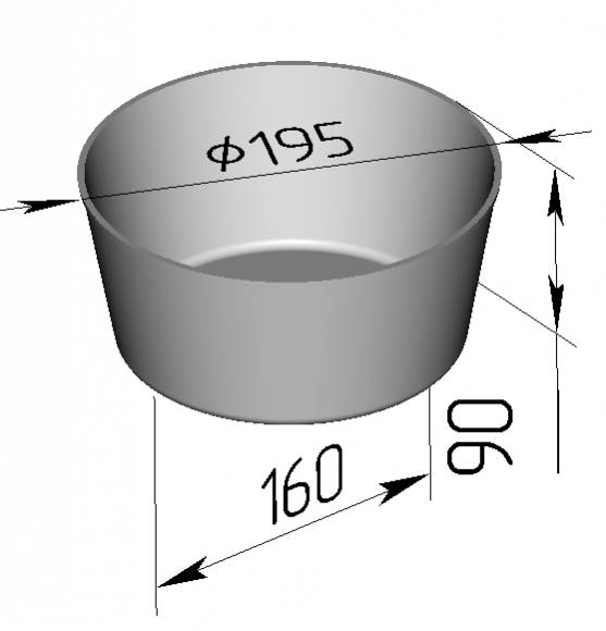 Форма для хлеба Спика 2 ДМз (круглая) (195 х 160 х 90 мм)