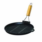 Сковорода-гриль d=27 см. h=2 см. чугун. рифлен. с дерев. ручкой Abert V829972BT27 Сковорода-гриль d=27 см. h=2 см. чугун. рифлен. с дерев. ручкой Abert V829972BT27