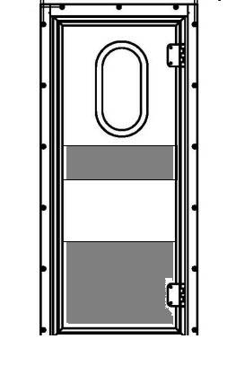 Маятниковая дверь одностворчатая с фиксацацией полотна МДО(Fix90)-900.2100-40-Пр, окна, отбойники