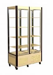 Шкаф холодильный кондитерский D4 VM 800-1 (R800C Сarboma бежево-коричневый) 2 дв,стекл полки