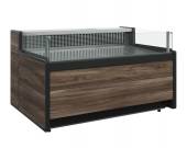 Витрина холодильная Полюс GC111 SP 2,0-2 (рыба на льду) (1008 (Темный дуб)) без боковин