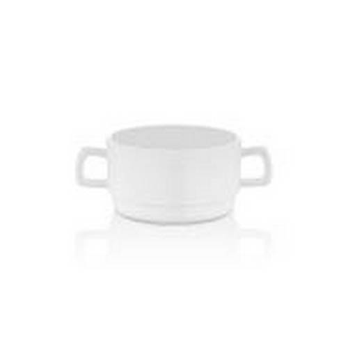 Бульонница 350/300 мл. d=100 мм. h=60 мм. с ручками, поликарбонат, белый, штабелир. GP 64953